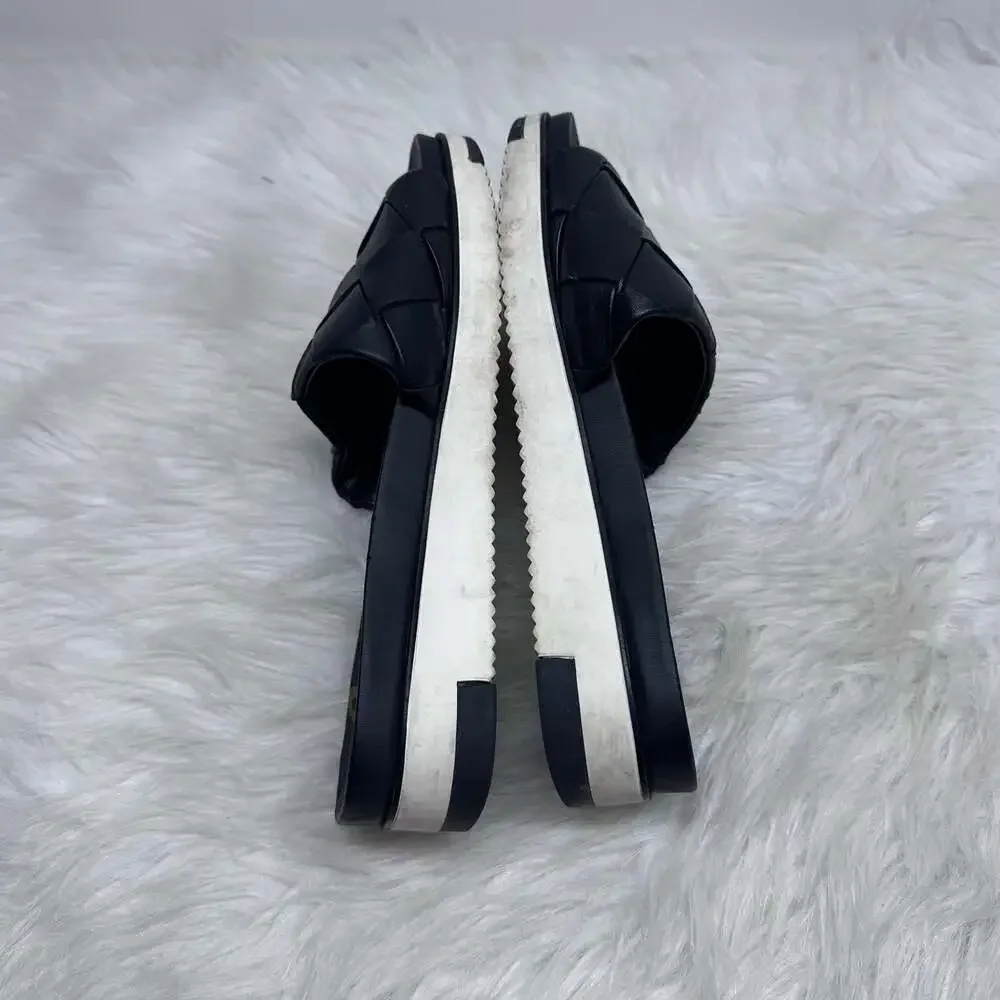 Sam Edelman Adaley Woven Leather Slide Sandal in‎ Black